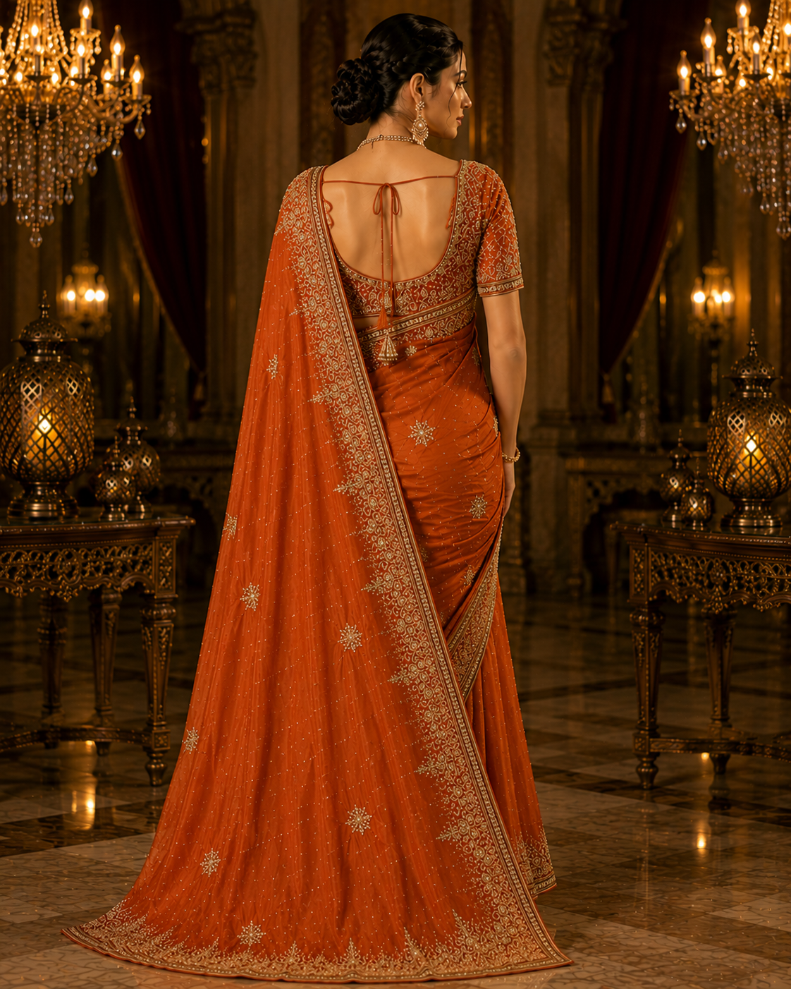 SANAL Signature Silk Saree with Stone Work – Pre Order