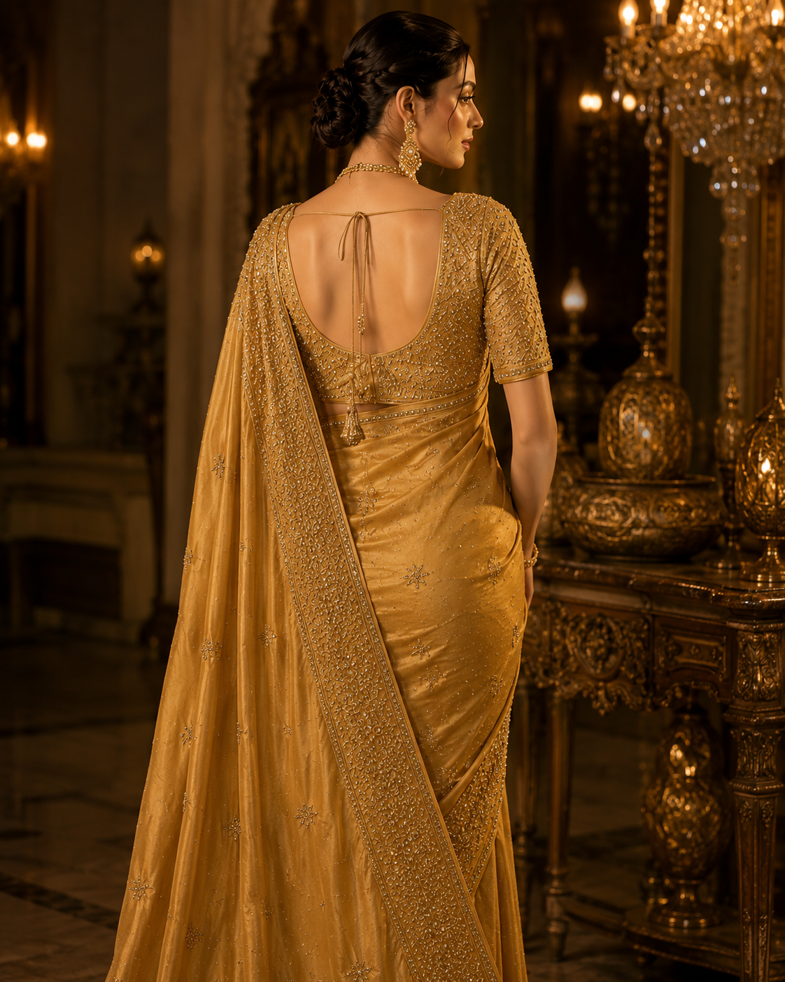 SANAL Signature Silk Saree with Stone Work – Pre Order