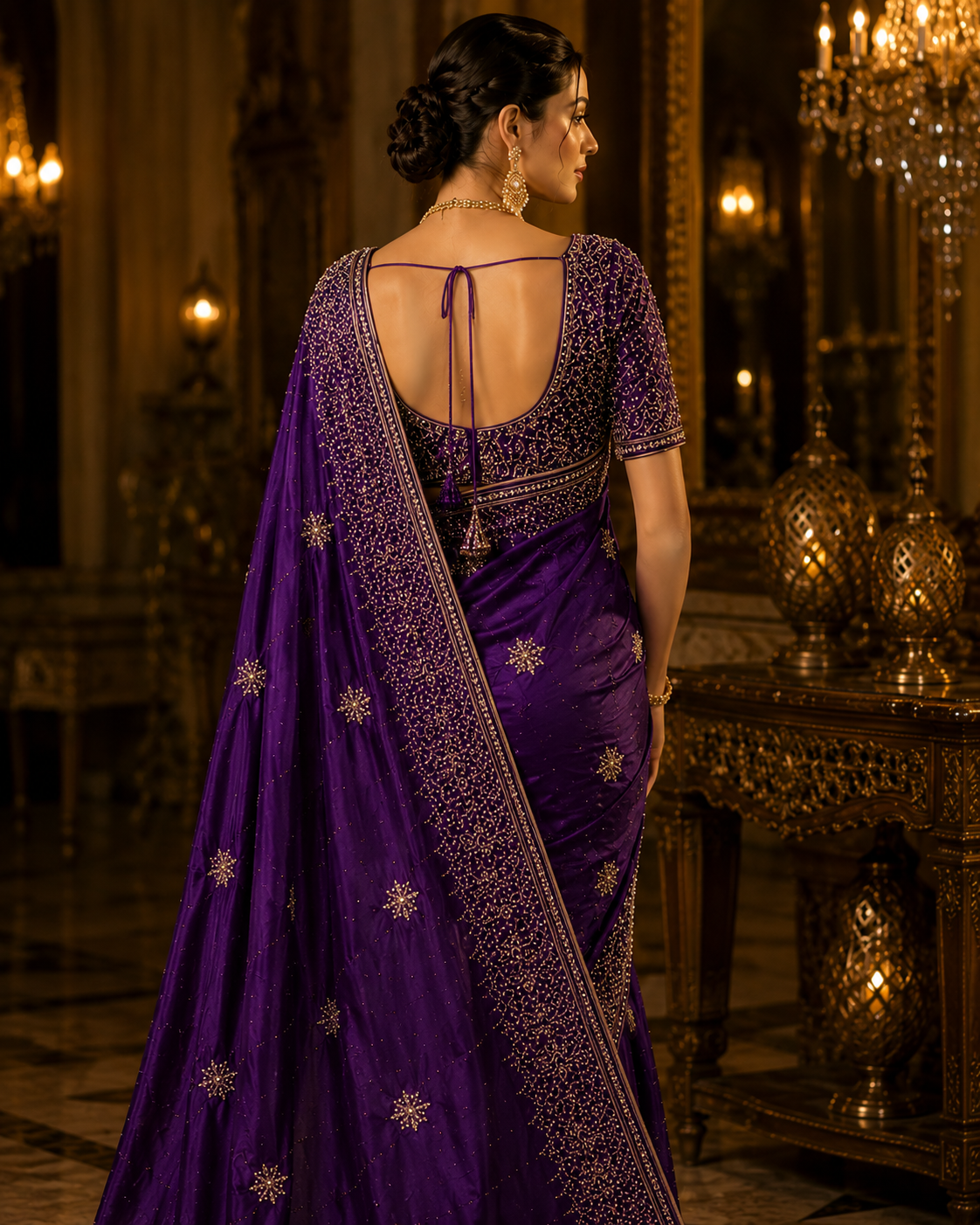SANAL Signature Silk Saree with Stone Work – Pre Order