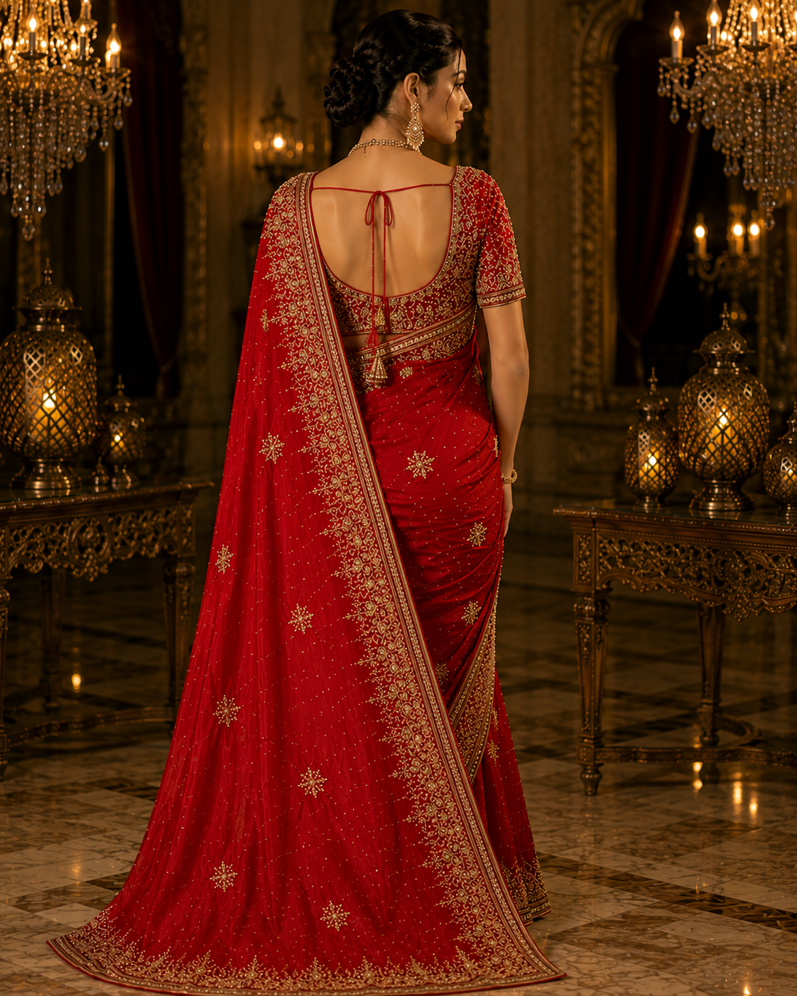 SANAL Signature Silk Saree with Stone Work – Pre Order