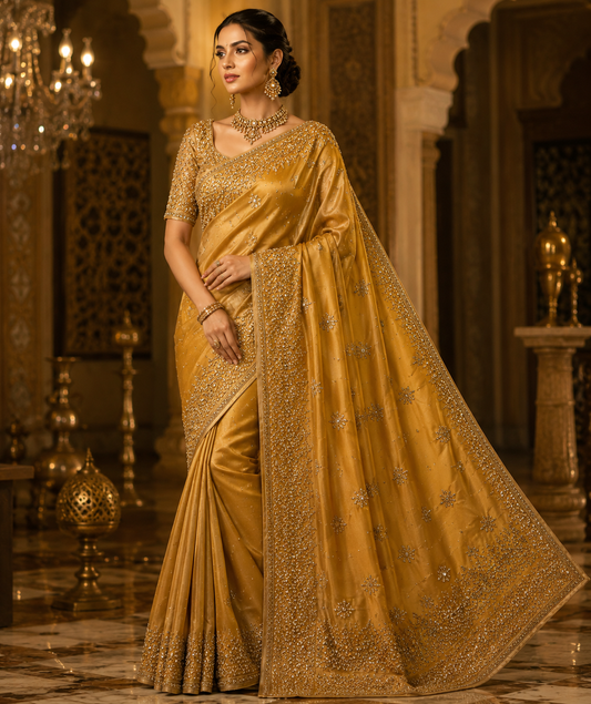SANAL Signature Silk Saree with Stone Work – Pre Order